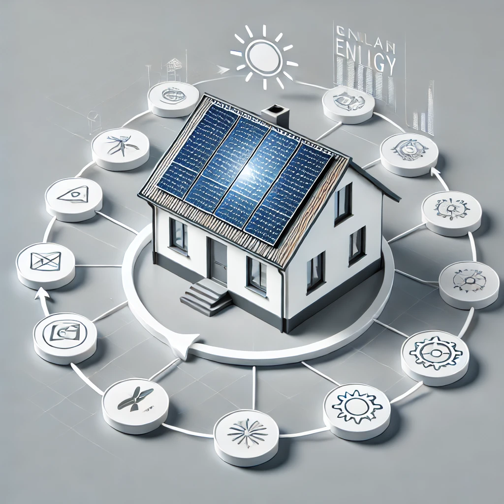 Schéma explicatif du fonctionnement des panneaux solaires photovoltaïques